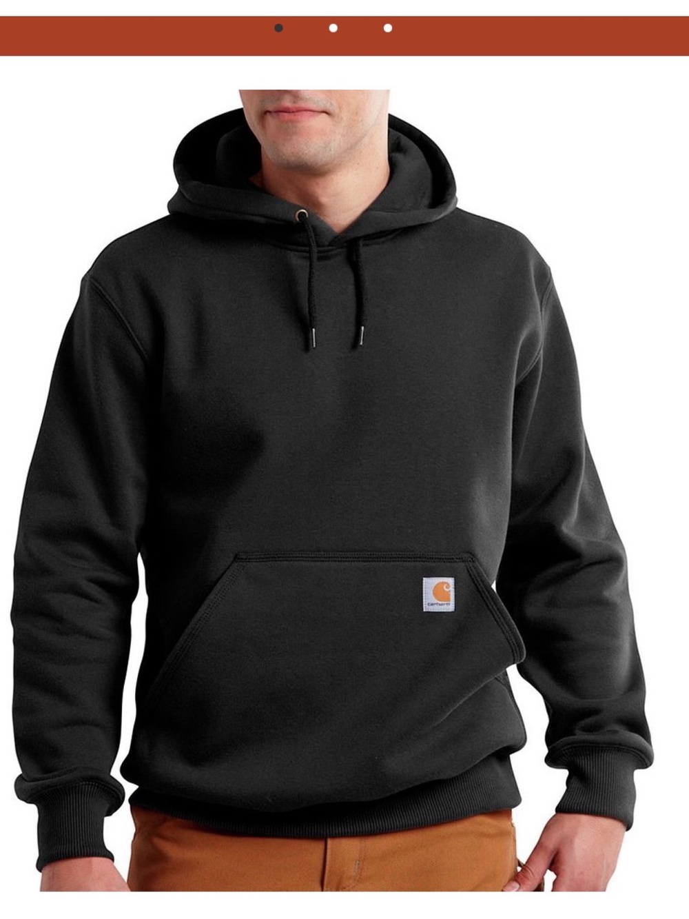 Carhartt Black Hooded Work Pullover Sweatshirt loose fit size medium